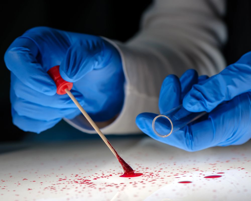 Blood stain cleanup and testing at a crime scene in Oak Ridge, TN