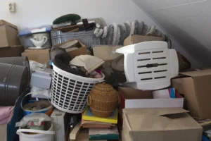 A room in need of hoarding cleaning in Oak Ridge, TN